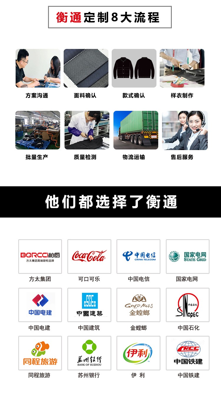 工作服定制廠家定制流程及合作客戶 工作服定制廠家定制流程及合作客戶